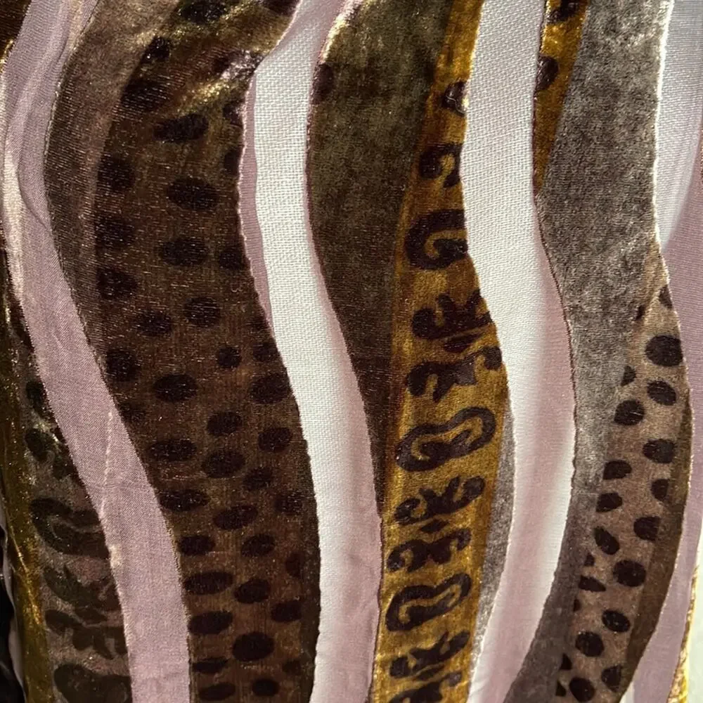 J&X NY Silk Blend‎ Velvet And Mesh Scarf 61x13 INVL1